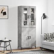 højskab 69,5x34x180 cm konstrueret træ betongrå