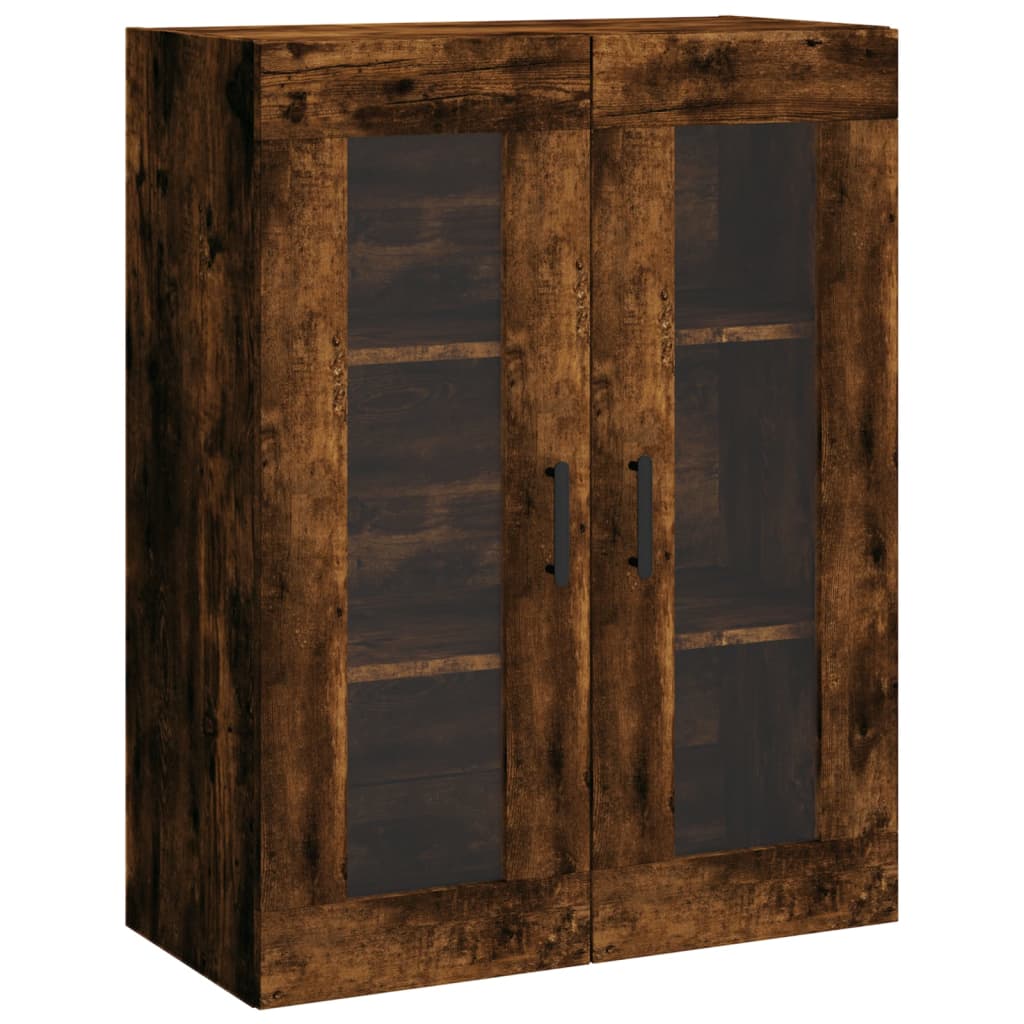 højskab 69,5x34x180 cm konstrueret træ røget egetræsfarve