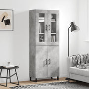 højskab 69,5x34x180 cm konstrueret træ betongrå