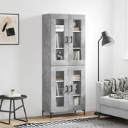 højskab 69,5x34x180 cm konstrueret træ betongrå