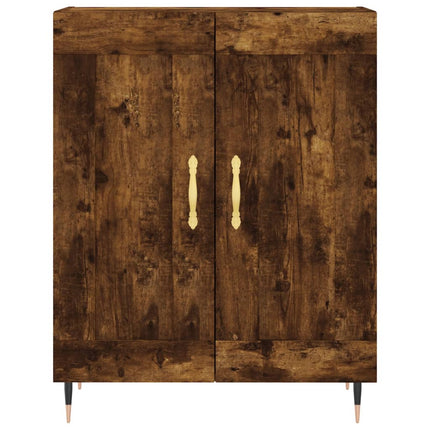 højskab 69,5x34x180 cm konstrueret træ røget egetræsfarve