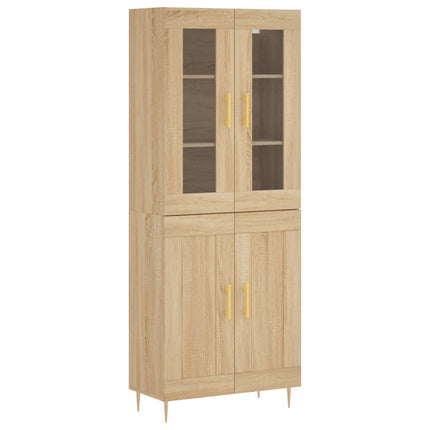 højskab 69,5x34x180 cm konstrueret træ sonoma-eg