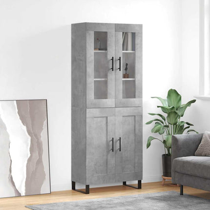 højskab 69,5x34x180 cm konstrueret træ betongrå
