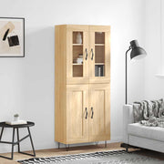 højskab 69,5x34x180 cm konstrueret træ sonoma-eg