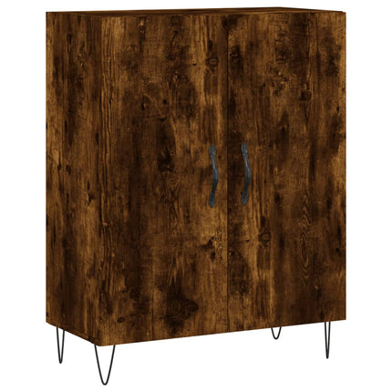 højskab 69,5x34x180 cm konstrueret træ røget egetræsfarve