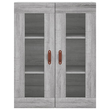 højskab 69,5x34x180 cm konstrueret træ grå sonoma-eg