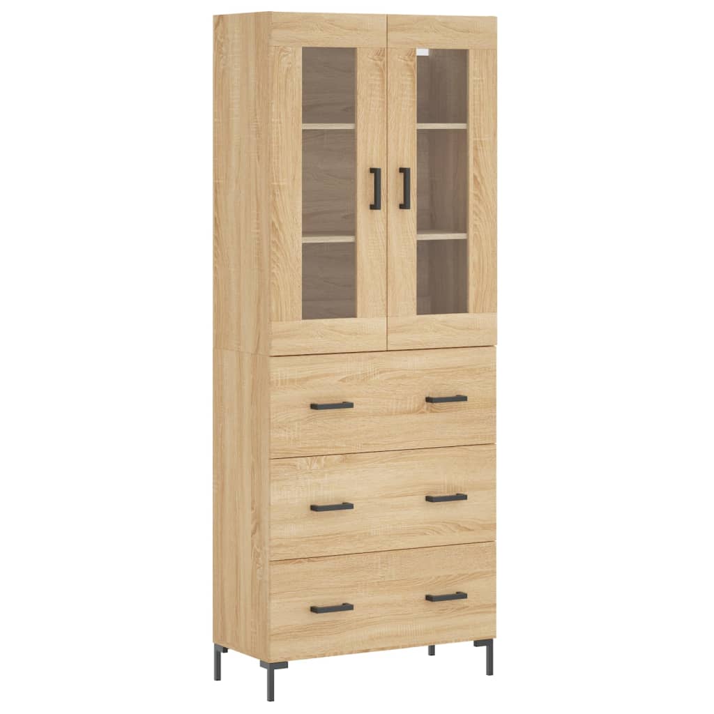 højskab 69,5x34x180 cm konstrueret træ sonoma-eg