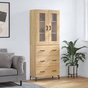 højskab 69,5x34x180 cm konstrueret træ sonoma-eg