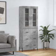 højskab 69,5x34x180 cm konstrueret træ betongrå