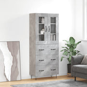 højskab 69,5x34x180 cm konstrueret træ betongrå