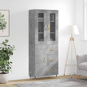 højskab 69,5x34x180 cm konstrueret træ betongrå