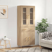højskab 69,5x34x180 cm konstrueret træ sonoma-eg