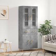 højskab 69,5x34x180 cm konstrueret træ betongrå