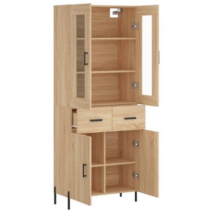 højskab 69,5x34x180 cm konstrueret træ sonoma-eg