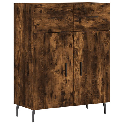 højskab 69,5x34x180 cm konstrueret træ røget egetræsfarve