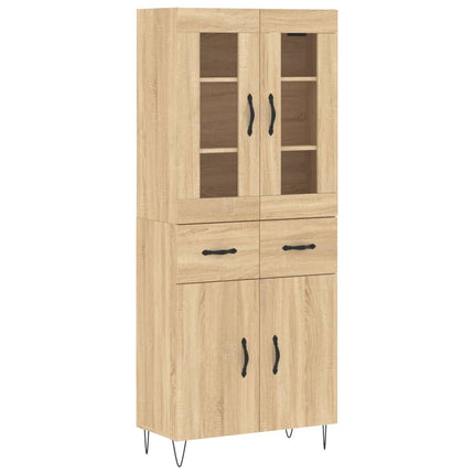 højskab 69,5x34x180 cm konstrueret træ sonoma-eg