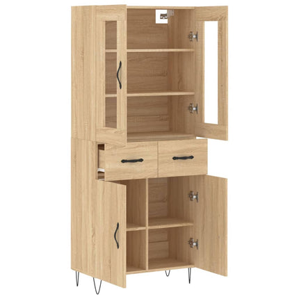 højskab 69,5x34x180 cm konstrueret træ sonoma-eg
