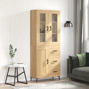 højskab 69,5x34x180 cm konstrueret træ sonoma-eg