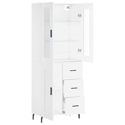 højskab 69,5x34x180 cm konstrueret træ hvid