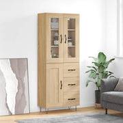 højskab 69,5x34x180 cm konstrueret træ sonoma-eg