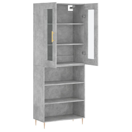højskab 69,5x34x180 cm konstrueret træ betongrå