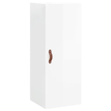 skab 34,5x34x180 cm konstrueret træ hvid højglans