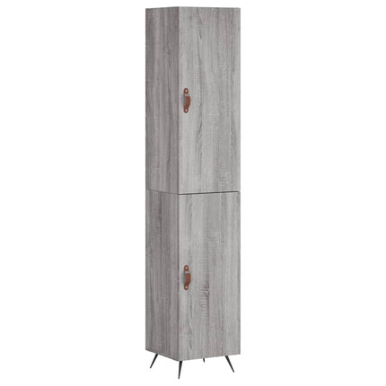 højskab 34,5x34x180 cm konstrueret træ grå sonoma-eg
