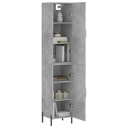 skab 34,5x34x180 cm konstrueret træ betongrå