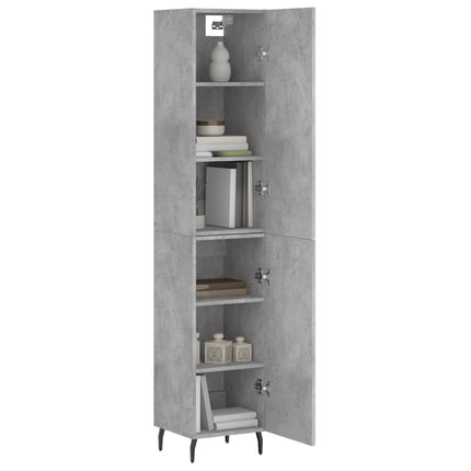 skab 34,5x34x180 cm konstrueret træ betongrå