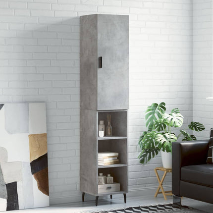 skab 34,5x34x180 cm konstrueret træ betongrå