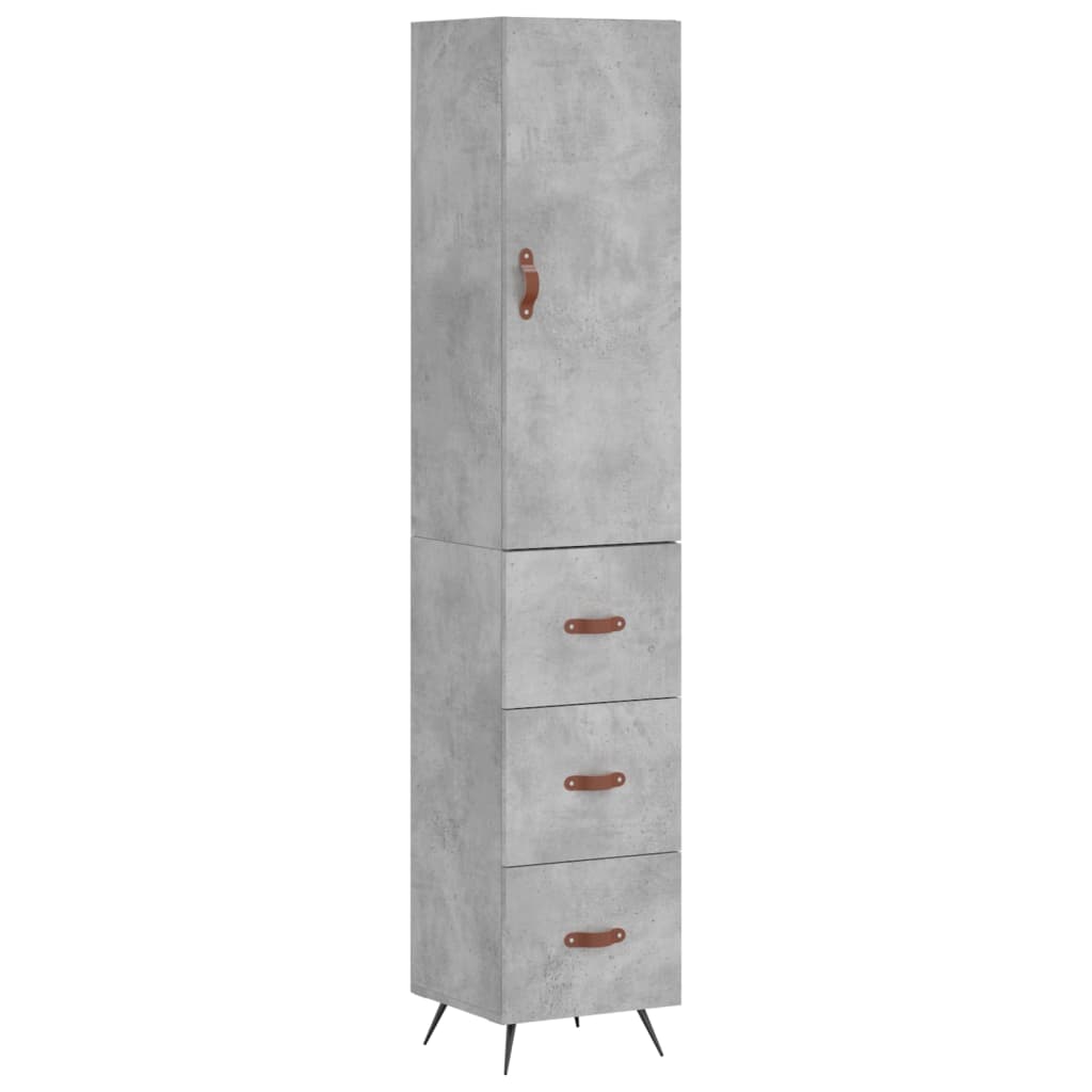 skab 34,5x34x180 cm konstrueret træ betongrå