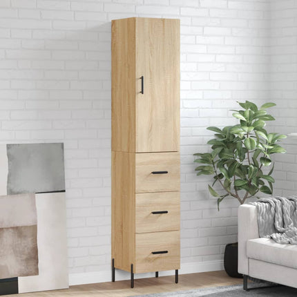 skab 34,5x34x180 cm konstrueret træ sonoma-eg