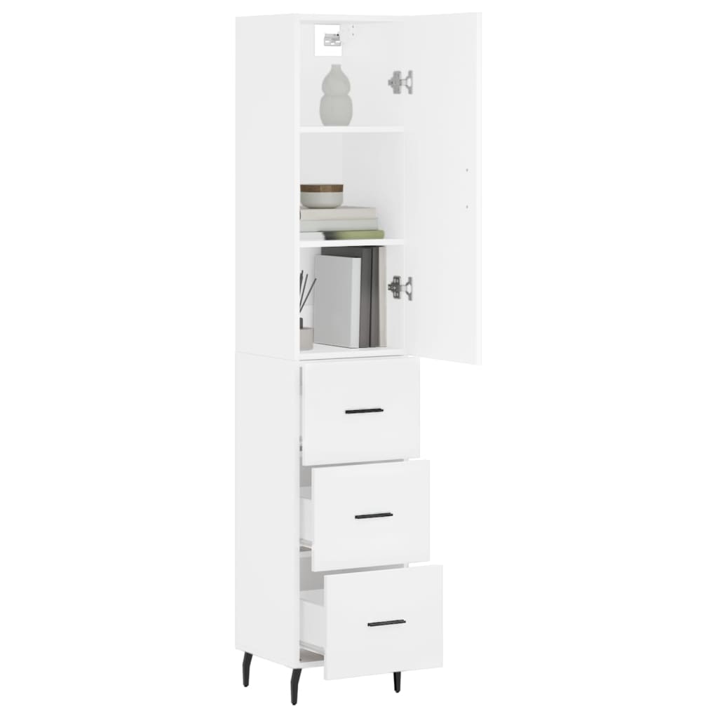 skab 34,5x34x180 cm konstrueret træ hvid