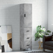 skab 34,5x34x180 cm konstrueret træ betongrå