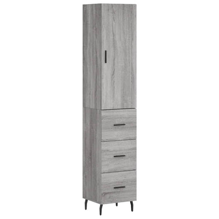 højskab 34,5x34x180 cm konstrueret træ grå sonoma-eg