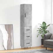 skab 34,5x34x180 cm konstrueret træ betongrå