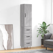 højskab 34,5x34x180 cm konstrueret træ grå sonoma-eg