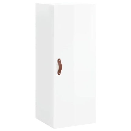 skab 34,5x34x180 cm konstrueret træ hvid højglans