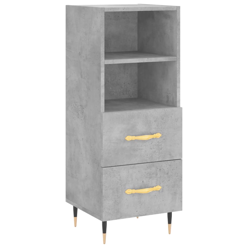 skab 34,5x34x180 cm konstrueret træ betongrå