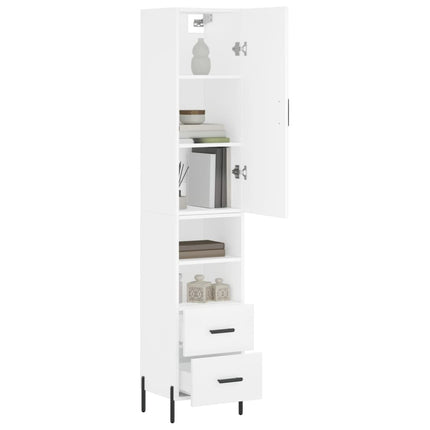 skab 34,5x34x180 cm konstrueret træ hvid