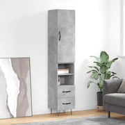 skab 34,5x34x180 cm konstrueret træ betongrå