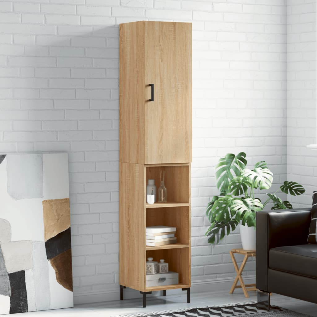 skab 34,5x34x180 cm konstrueret træ sonoma-eg