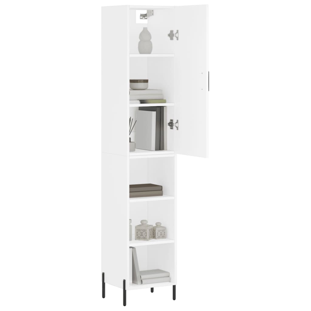 skab 34,5x34x180 cm konstrueret træ hvid