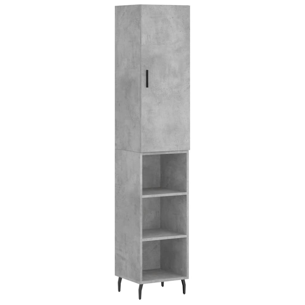 skab 34,5x34x180 cm konstrueret træ betongrå