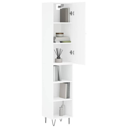 skab 34,5x34x180 cm konstrueret træ hvid