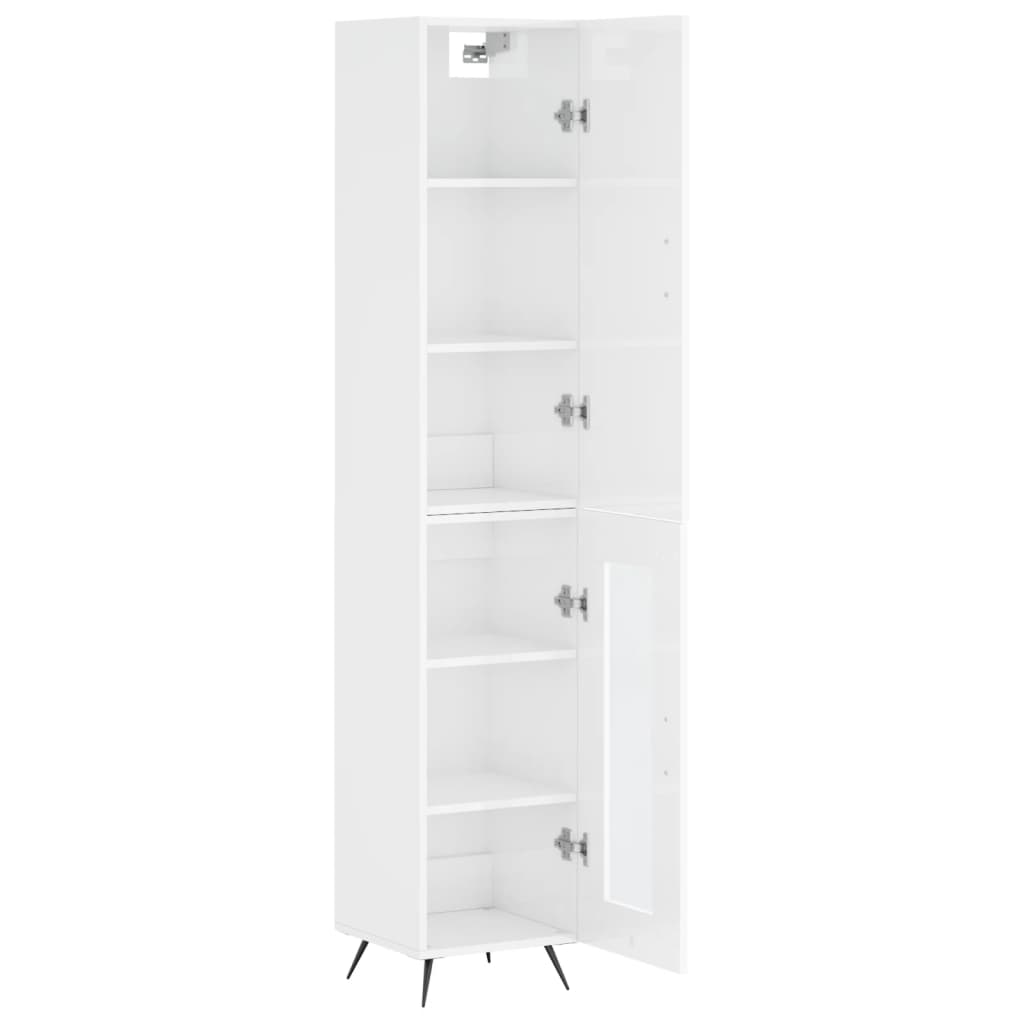 skab 34,5x34x180 cm konstrueret træ hvid højglans