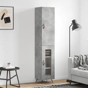 skab 34,5x34x180 cm konstrueret træ betongrå