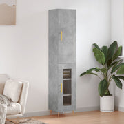 skab 34,5x34x180 cm konstrueret træ betongrå