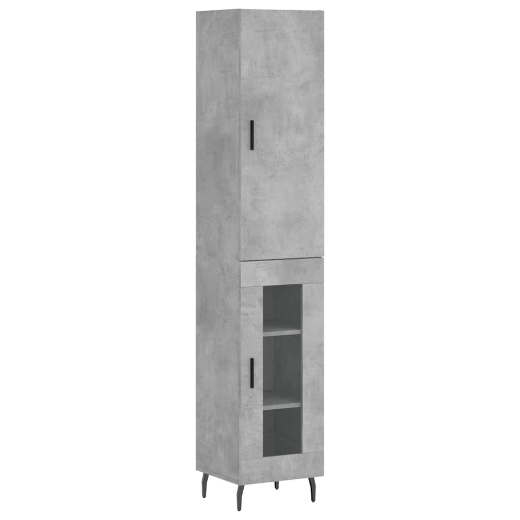 skab 34,5x34x180 cm konstrueret træ betongrå