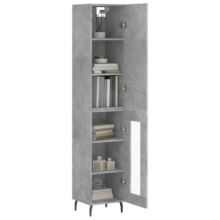 skab 34,5x34x180 cm konstrueret træ betongrå